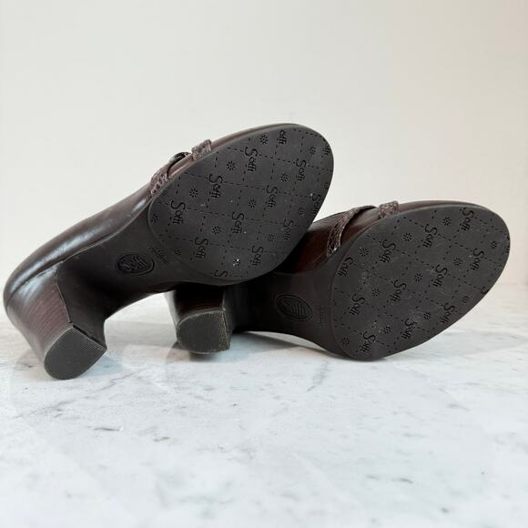Söfft Brown Leather Snake Print Heels – Women’s Size 7M - Picture 4 of 8